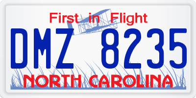 NC license plate DMZ8235