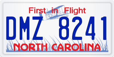 NC license plate DMZ8241