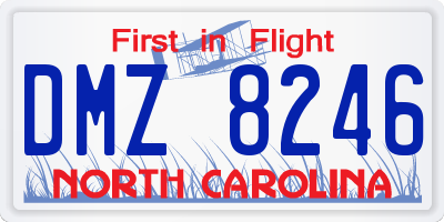 NC license plate DMZ8246