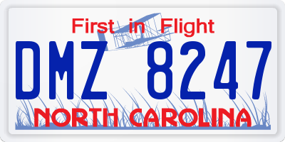 NC license plate DMZ8247