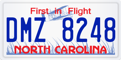 NC license plate DMZ8248