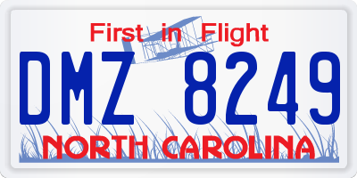 NC license plate DMZ8249