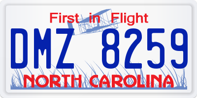 NC license plate DMZ8259