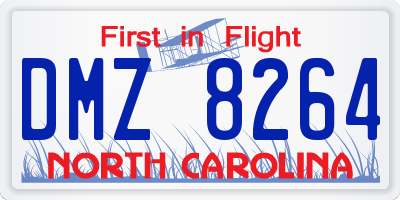 NC license plate DMZ8264