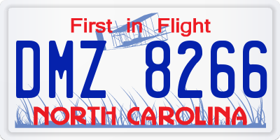 NC license plate DMZ8266