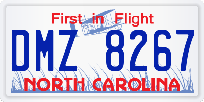 NC license plate DMZ8267