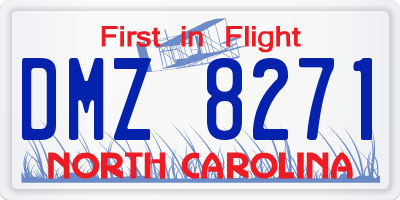 NC license plate DMZ8271