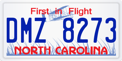 NC license plate DMZ8273