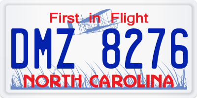 NC license plate DMZ8276