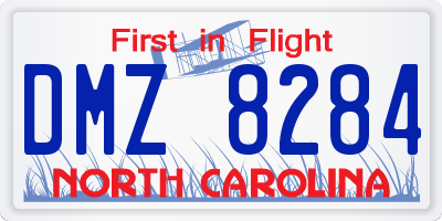 NC license plate DMZ8284