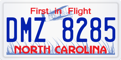 NC license plate DMZ8285