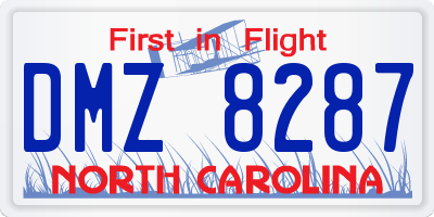 NC license plate DMZ8287