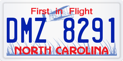 NC license plate DMZ8291