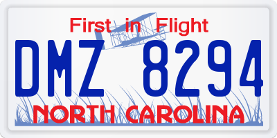 NC license plate DMZ8294