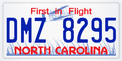 NC license plate DMZ8295