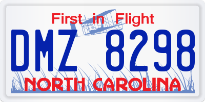 NC license plate DMZ8298