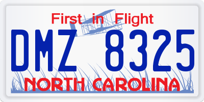 NC license plate DMZ8325