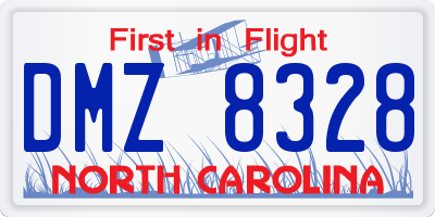 NC license plate DMZ8328