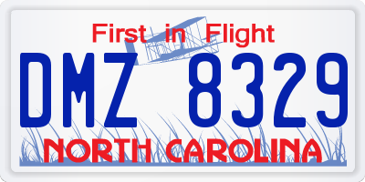 NC license plate DMZ8329