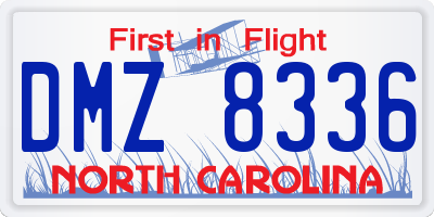 NC license plate DMZ8336