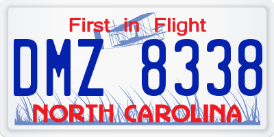 NC license plate DMZ8338