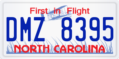 NC license plate DMZ8395