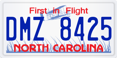 NC license plate DMZ8425