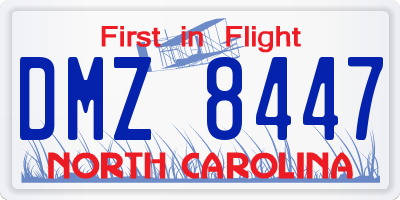 NC license plate DMZ8447