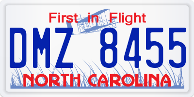 NC license plate DMZ8455