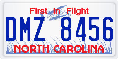 NC license plate DMZ8456