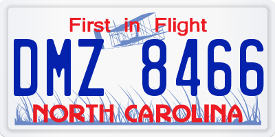 NC license plate DMZ8466