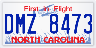 NC license plate DMZ8473