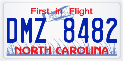 NC license plate DMZ8482