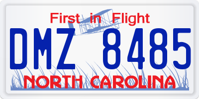 NC license plate DMZ8485