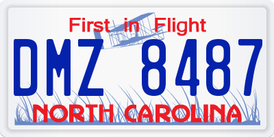 NC license plate DMZ8487