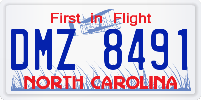 NC license plate DMZ8491
