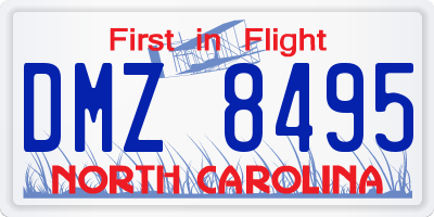 NC license plate DMZ8495