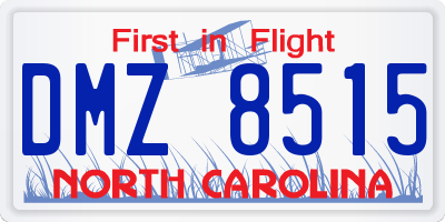 NC license plate DMZ8515
