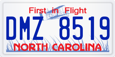 NC license plate DMZ8519