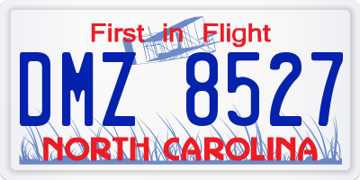 NC license plate DMZ8527