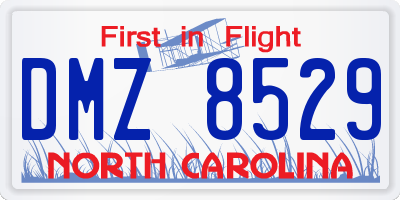 NC license plate DMZ8529