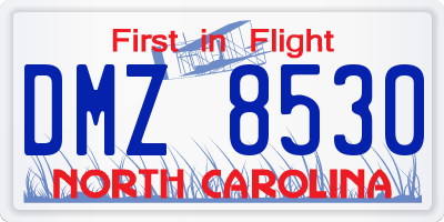 NC license plate DMZ8530