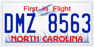 NC license plate DMZ8563