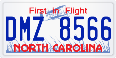 NC license plate DMZ8566