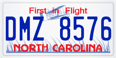 NC license plate DMZ8576