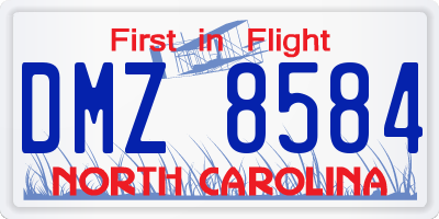 NC license plate DMZ8584