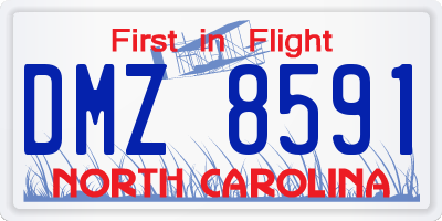 NC license plate DMZ8591