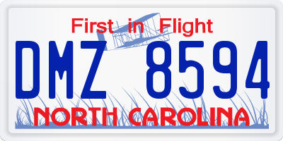 NC license plate DMZ8594