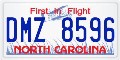 NC license plate DMZ8596