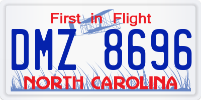 NC license plate DMZ8696